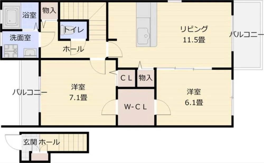 メゾンラフィーネ 201号室の写真 2