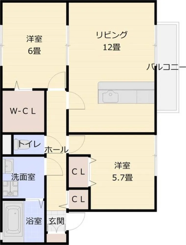 コージーコート法善寺 102号室の写真 2