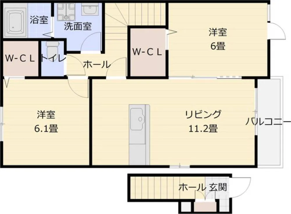 クラールブリーゼB棟 201号室の写真 2