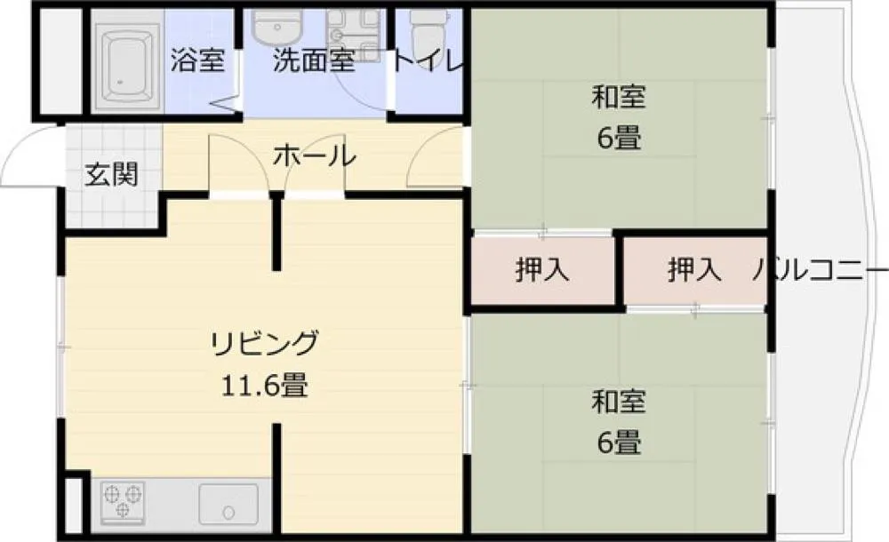 柏原ハイツ 206号室の写真 2