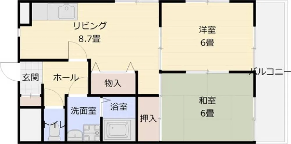 ロイヤルパレス法善寺 101号室の写真 2