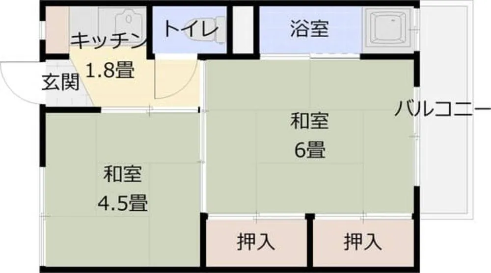 ビレッジハウス法善寺 3号棟 301号室の写真 2
