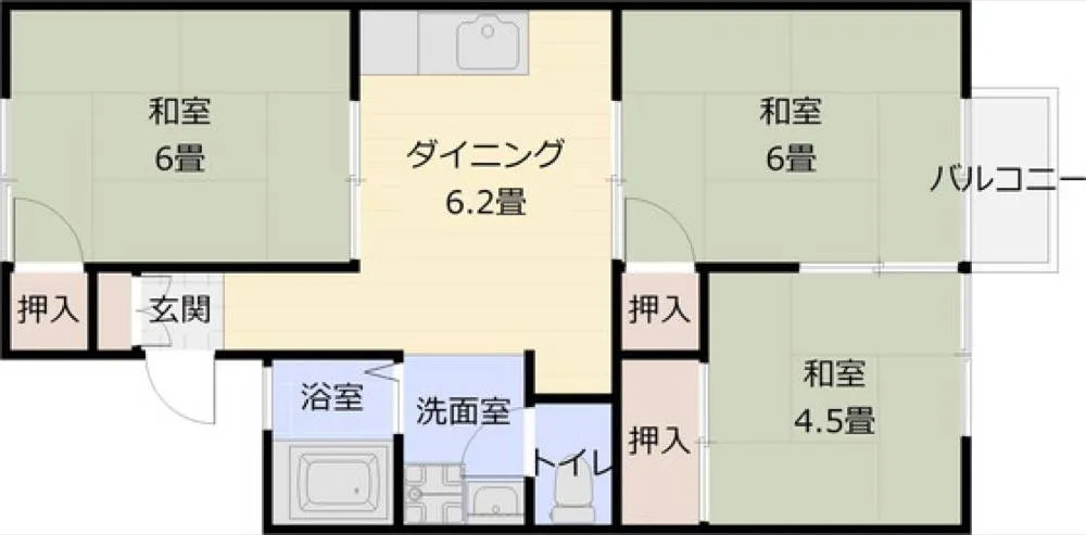 パープルハイツ 101号室の写真 2