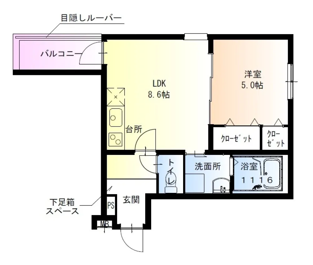 フジパレス法善寺 305号室の写真 2