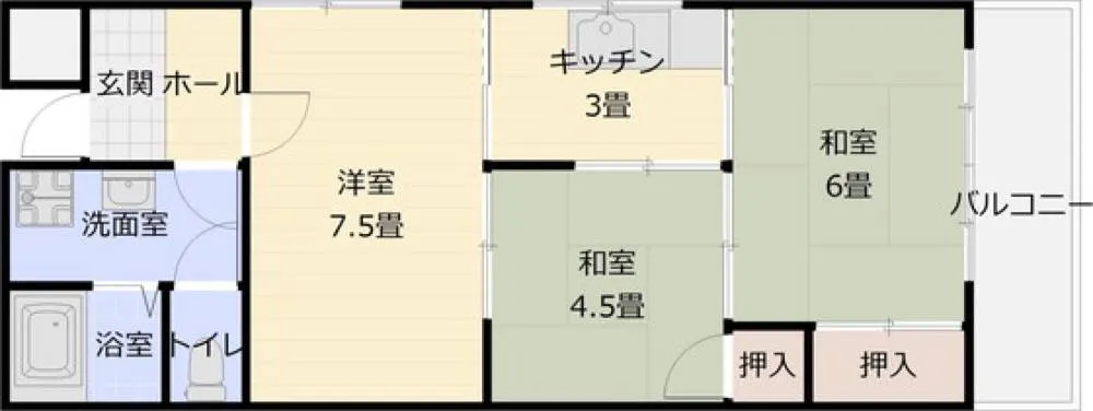 クレセントハイツ西川 202号室の写真 2