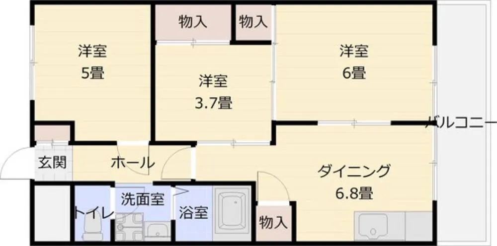 コーポ柏原 405号室の写真 2