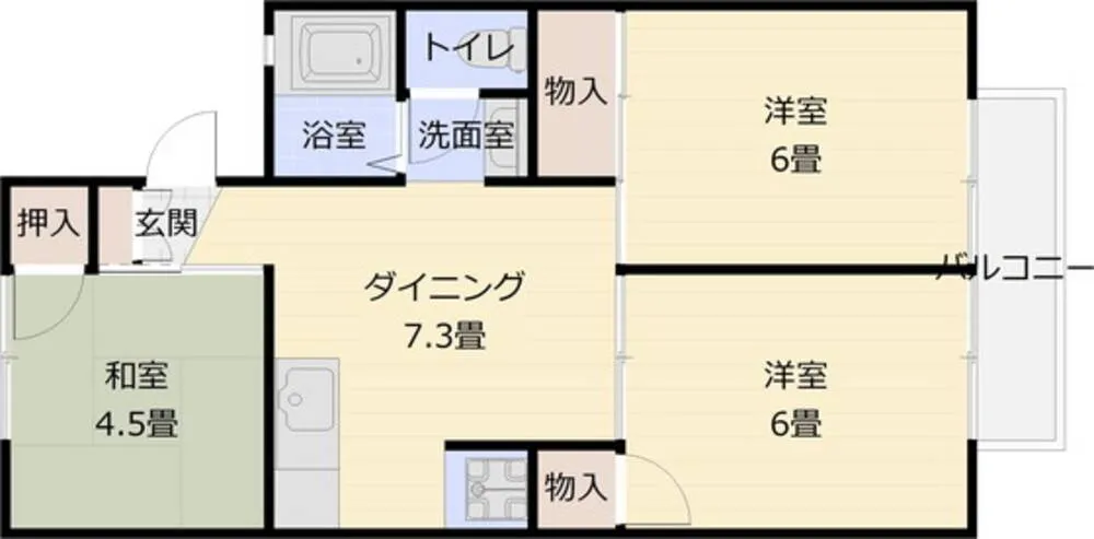 パレーシャル飛鳥 202号室の写真 2