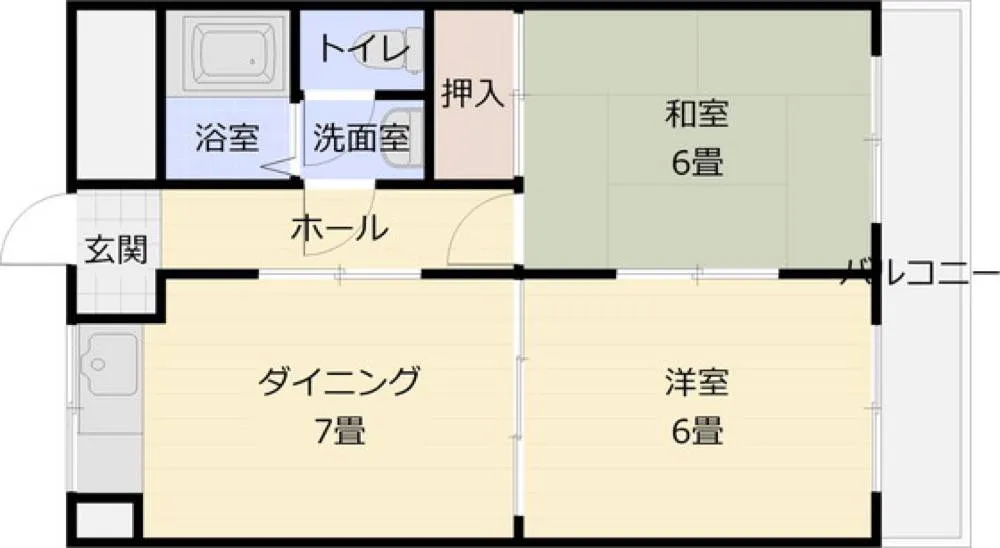 玉手山ハイツ2号館 101号室の写真 2