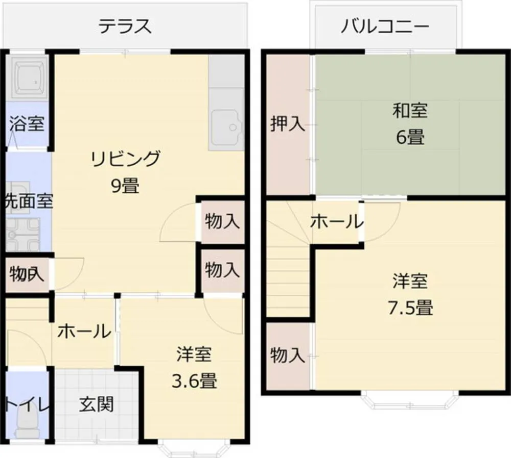 MKハイツ B号室の写真 2