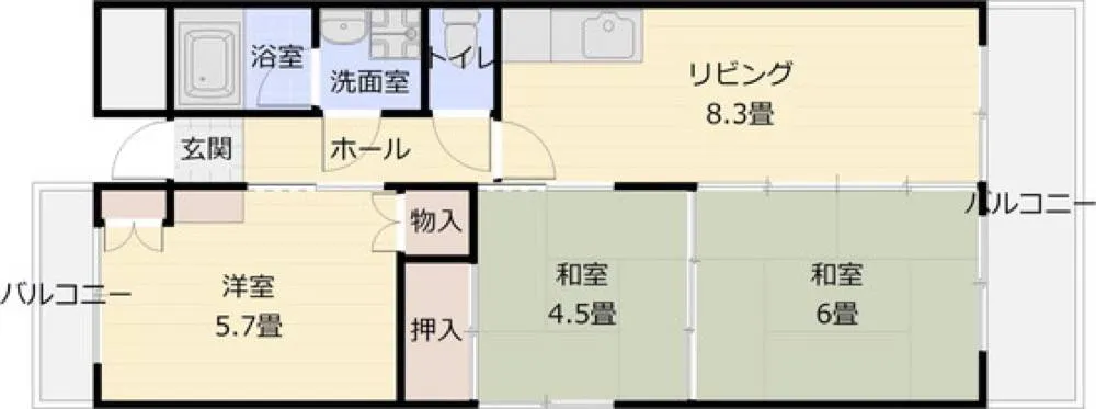 グランド離宮 405号室の写真 2