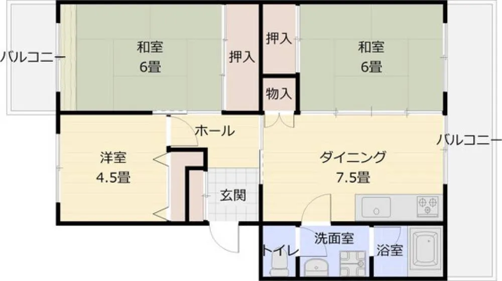 本町八幸ハイツ 102号室の写真 2