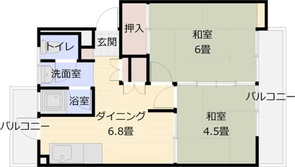 国分旭ヶ丘住宅 1号棟 106号室の写真 2