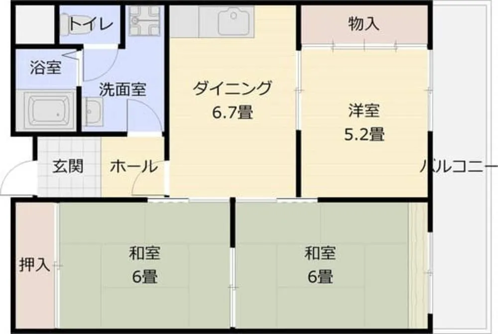 第2サンメイト 206号室の写真 2