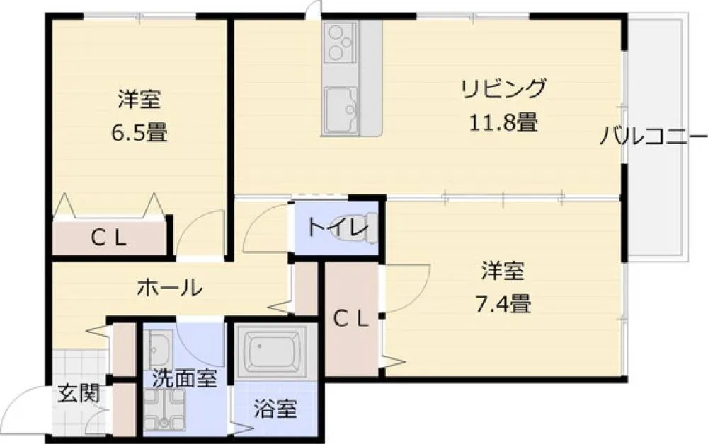パーシモンB 101号室の写真 2