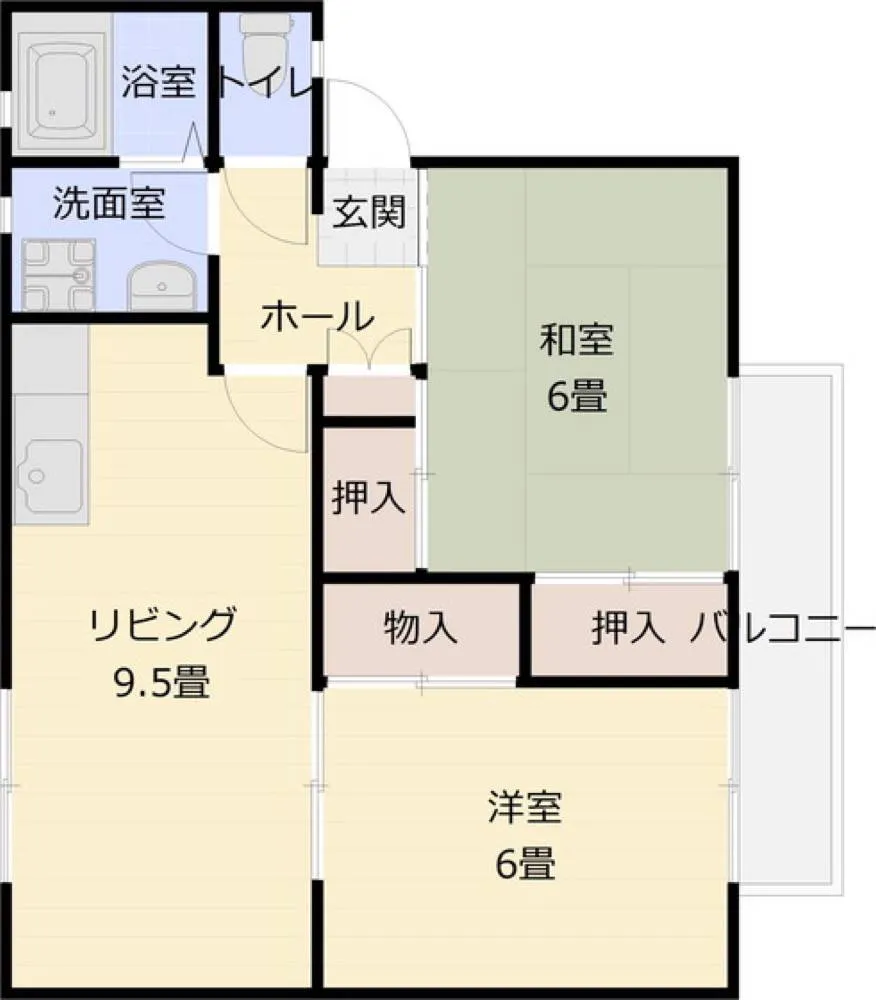 エクセルハイツB棟 101号室の写真 2